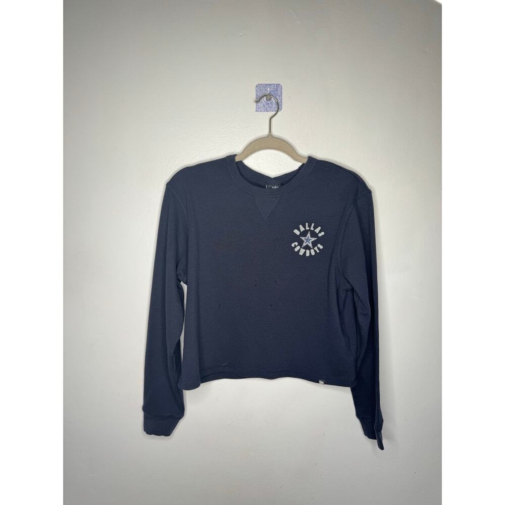 Women’s Dallas Cowboys NFL Team Apparel Boxy Long Sweatshirt – Navy – Size M